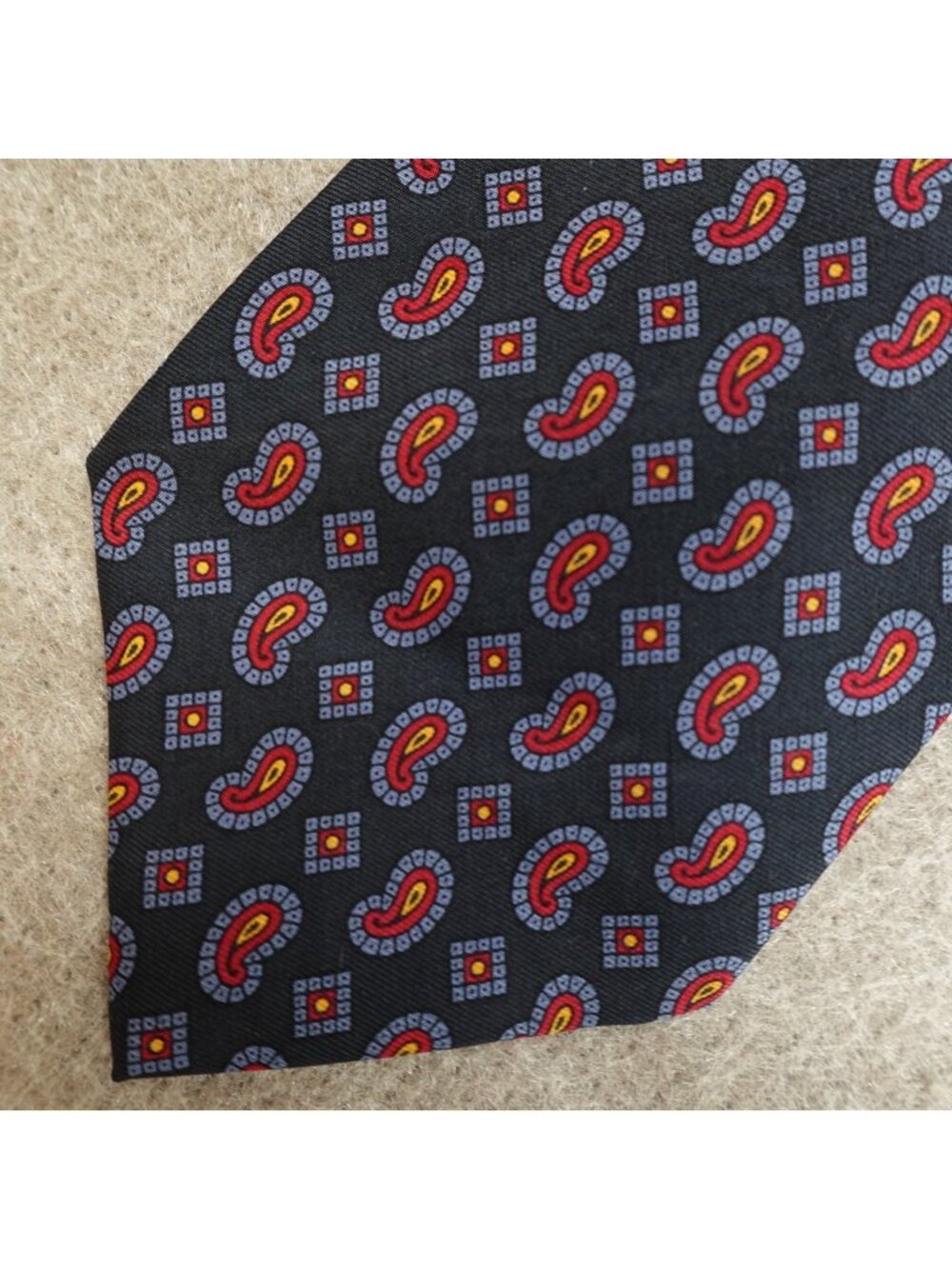 Polo Ralph Lauren Tie Blue Paisley All Over Silk Vintage Handmade